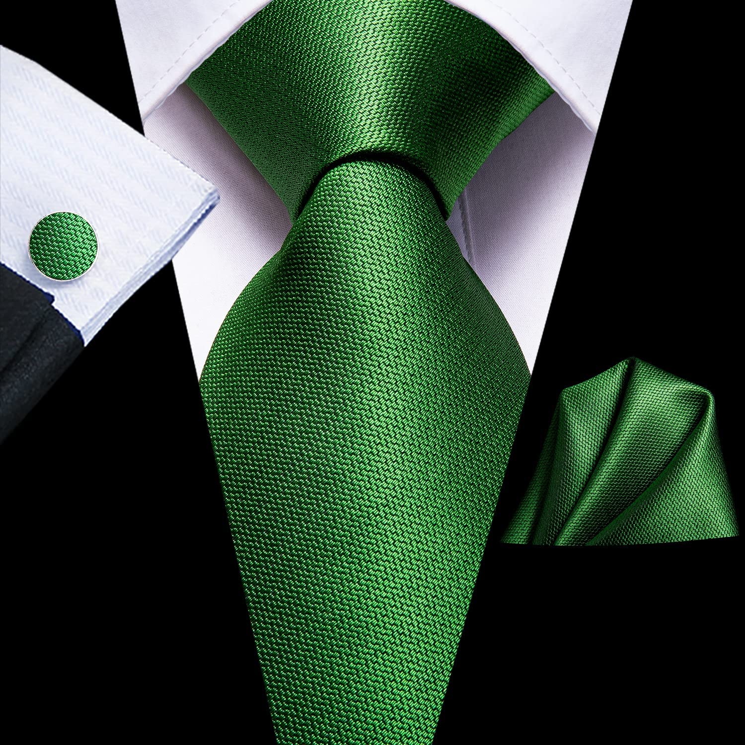 Dubulle Mens Paisely Silk Tie for Men Necktie and Pocket Square Set - Image 5